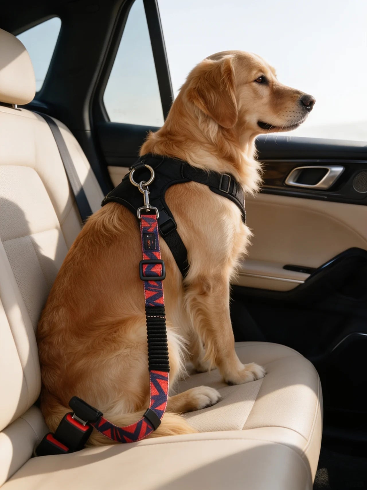 Ceinture de sécurité extensible pour chien – Compatible Tous Véhicules