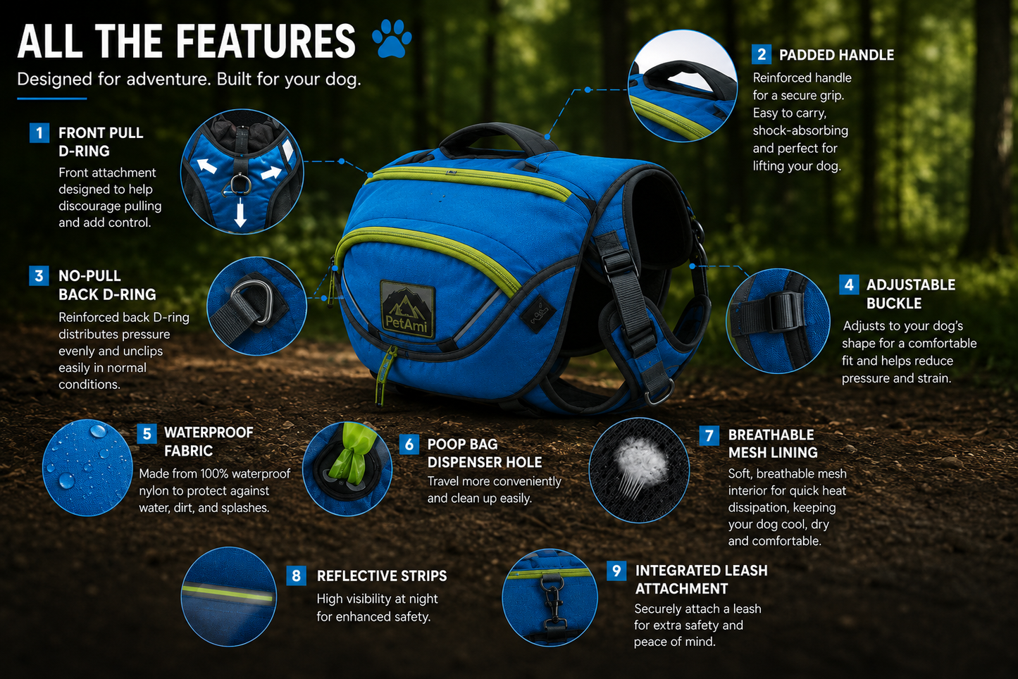 Sac à Dos pour Chien – Randonnée & Trekking
