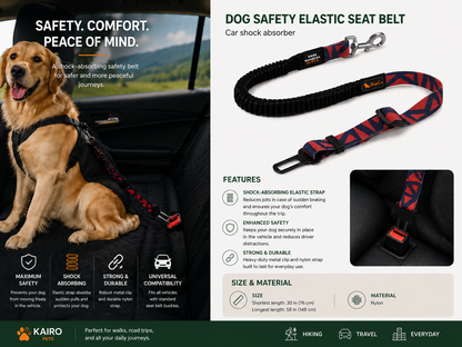 Ceinture de sécurité extensible pour chien – Compatible Tous Véhicules
