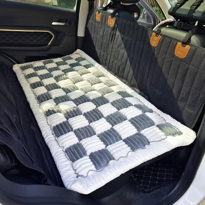 Plaid de protection pour banquette arrière de voiture pour chien blanc et gris ultra confortable