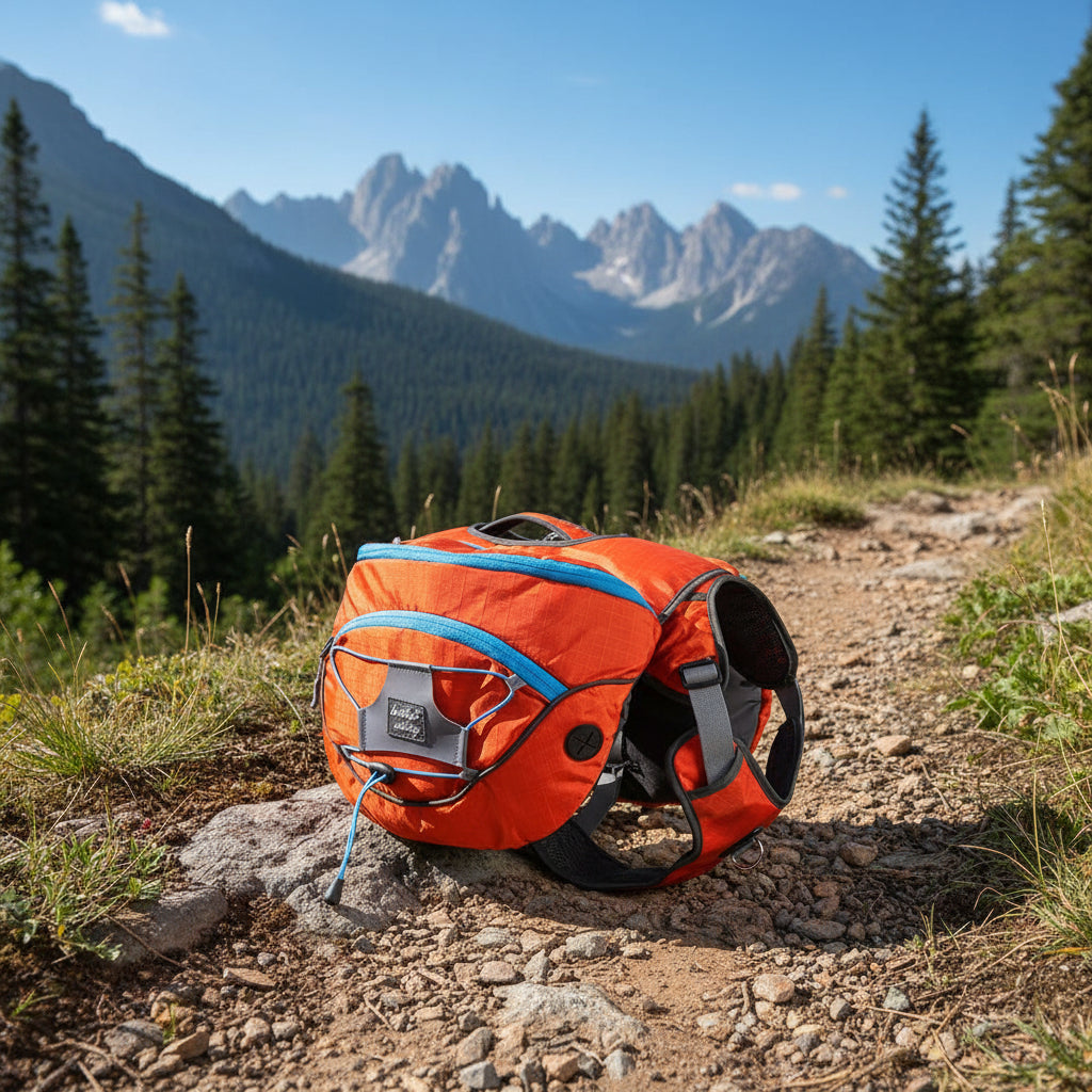 Sac à dos de randonnée pour chien orange léger et imperméable
